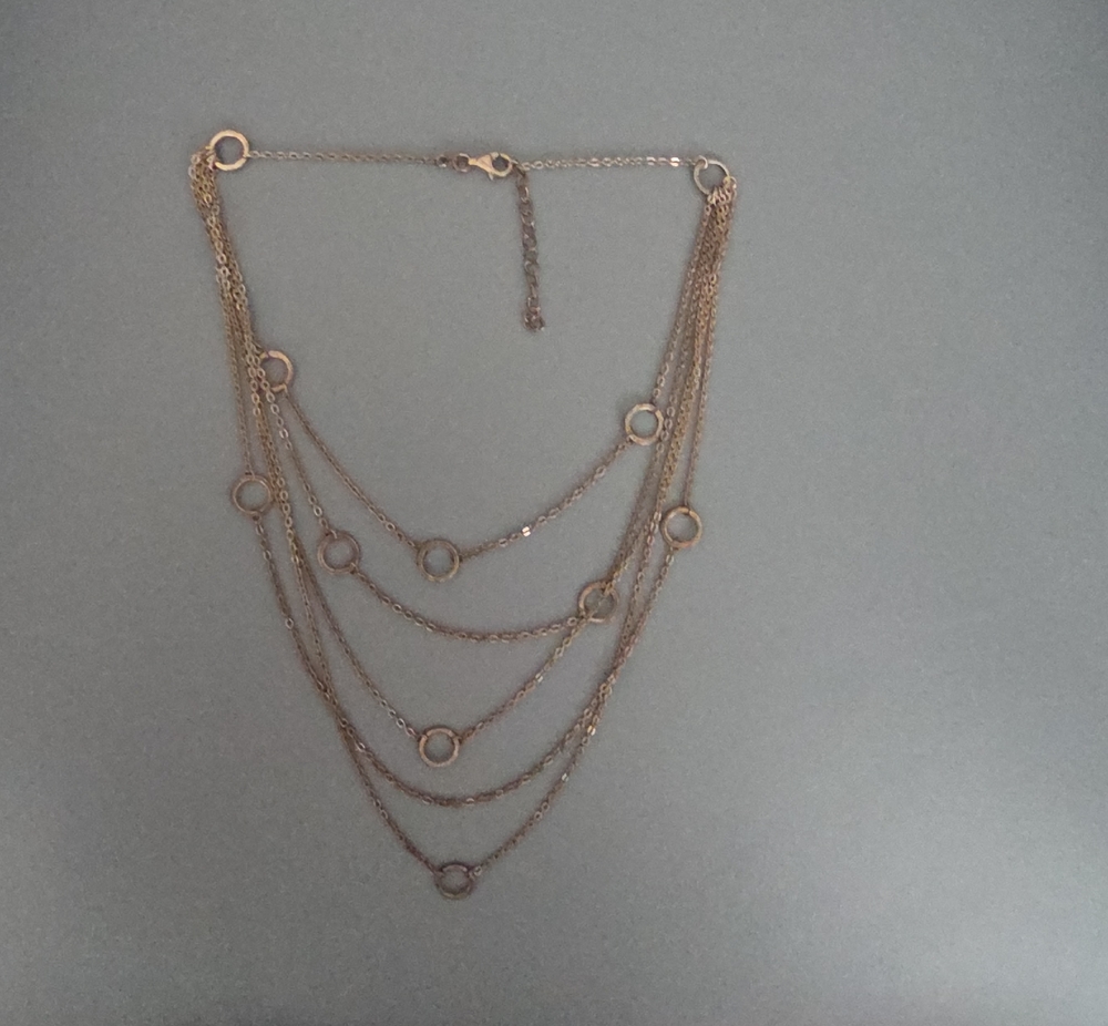Layered Rose Gold Circle Pendant Necklace - Women Jewelry